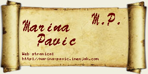 Marina Pavić vizit kartica
